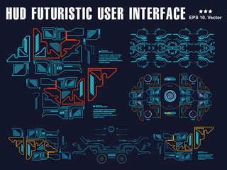 Hud interface dashboard, virtual reality interface, futuristic virtual graphic touch user interface, target