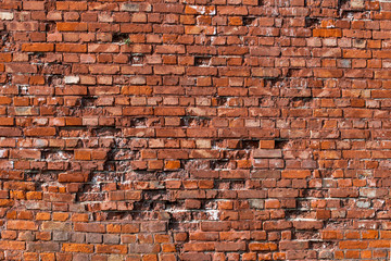 Stein Mauer Alt aus rotem Backsteinen
