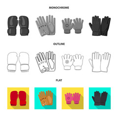 Vector design of glove and winter icon. Set of glove and equipment vector icon for stock.