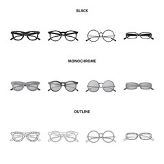 Isolated object of glasses and sunglasses icon. Set of glasses and accessory stock vector illustration.