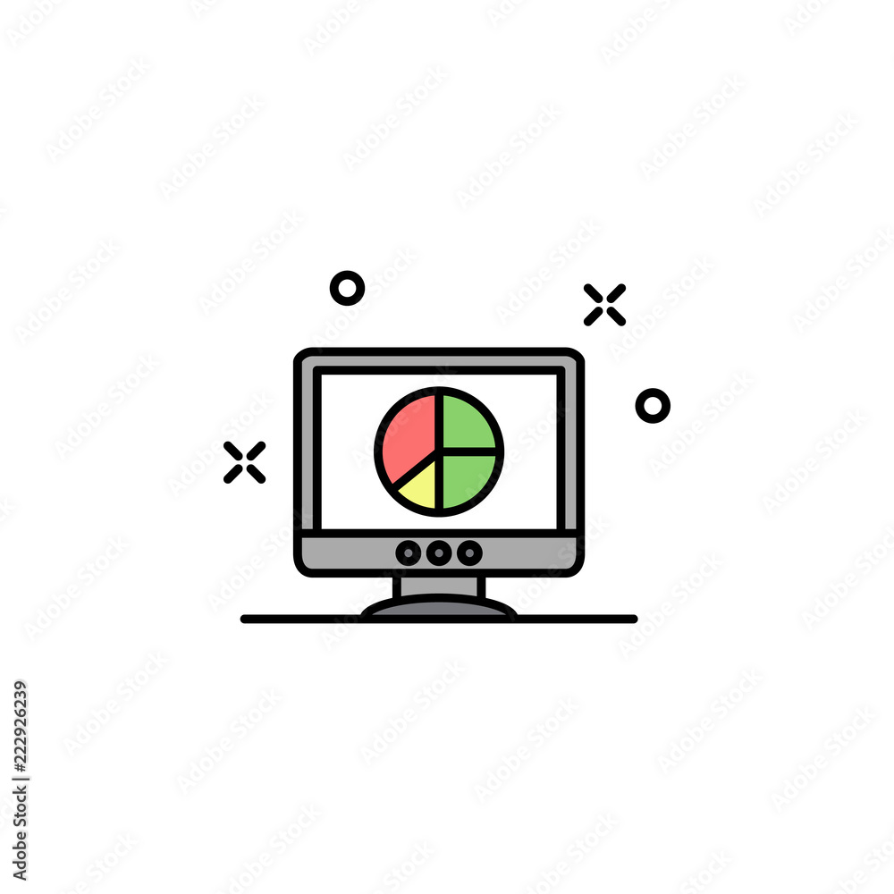 Fototapete computer pie chart colored icon. element of colored business chart icon for mobile concept and web a