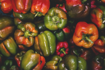 Obraz na płótnie Canvas Green Peppers on a Market
