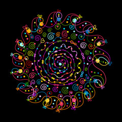 Mandala ornament, colorful pattern for your design