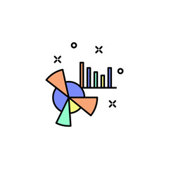 report in diagrams colored icon. Element of colored business chart icon for mobile concept and web apps. Colored report in diagrams icon can be used for web and mobile