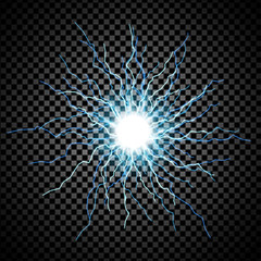 Lightning flash on transparent background. Graphic concept for your design