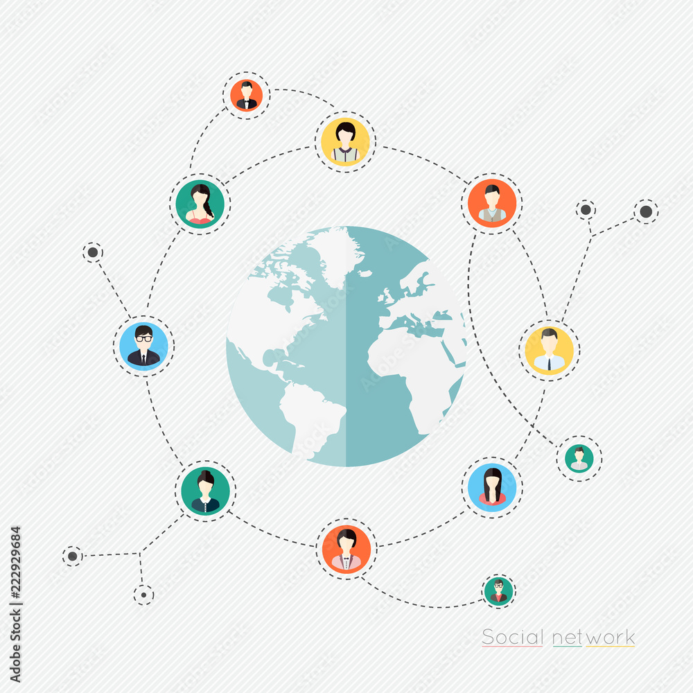 Poster concept for social network. concepts for web banners and printed materials.