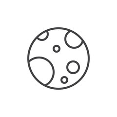 Moon outline icon. linear style sign for mobile concept and web design. Space planet simple line vector icon. Symbol, logo illustration. Pixel perfect vector graphics