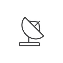 Satellite dish outline icon. linear style sign for mobile concept and web design. Antenna simple line vector icon. Symbol, logo illustration. Pixel perfect vector graphics