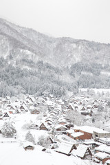 Fototapeta na wymiar Historic Villages of Shirakawa-go and Gokayama, Japan in winter.