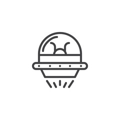 Fototapeta na wymiar Ufo outline icon. linear style sign for mobile concept and web design. Flying spaceship simple line vector icon. Symbol, logo illustration. Pixel perfect vector graphics