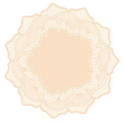 Guilloche pattern, watermark, rosette (line elements) for money design, voucher, currency, gift certificate, coupon, banknote, diploma, check, note