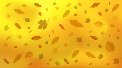 Autumn Background With Leaves Vector Illustration Template.