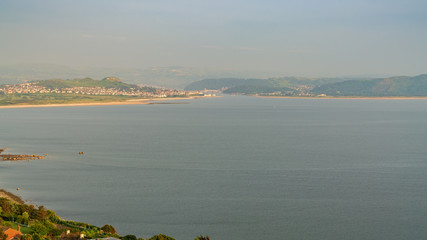 Welsh coast, seen from Llandudno towards Deganwy, Conwy, Wales, UK