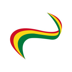 Ribbon in the color of the flag of Bolivia