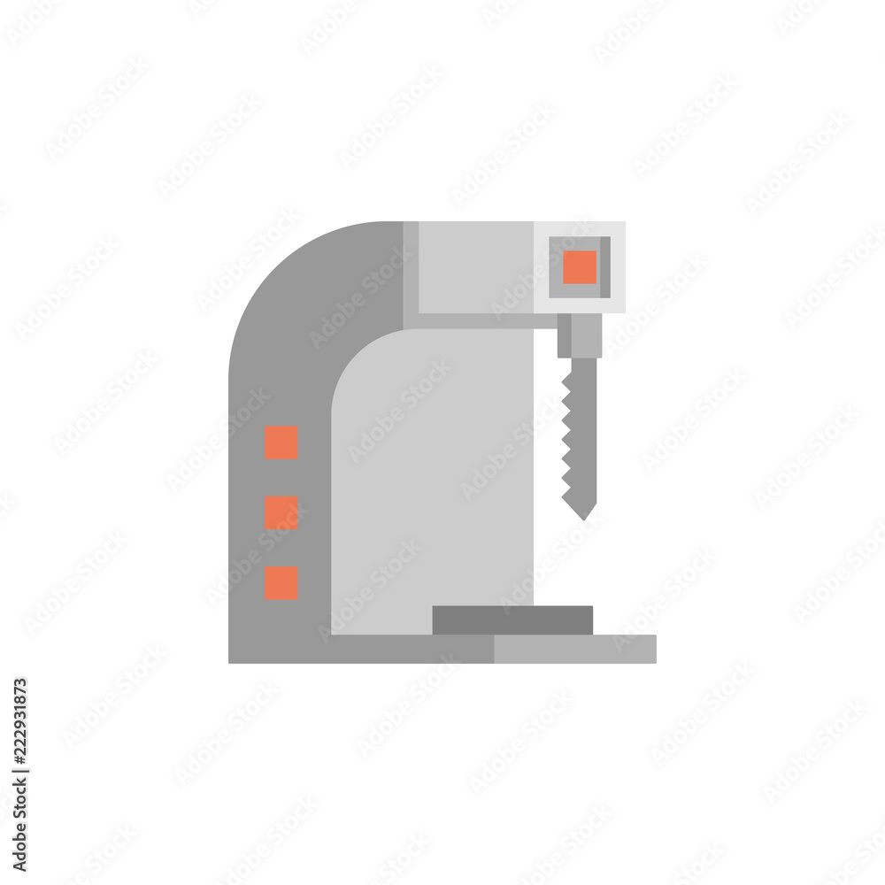 Poster colored saw production icon. element of production for mobile concept and web apps illustration. col