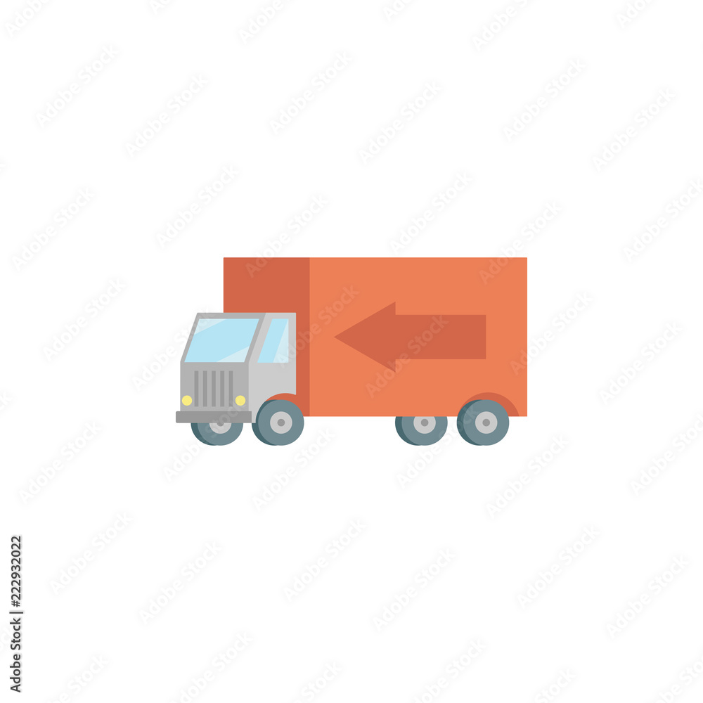 Poster colored truck production icon. element of production for mobile concept and web apps illustration. c