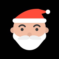Santa Claus head,  Merry Christmas filled icon set