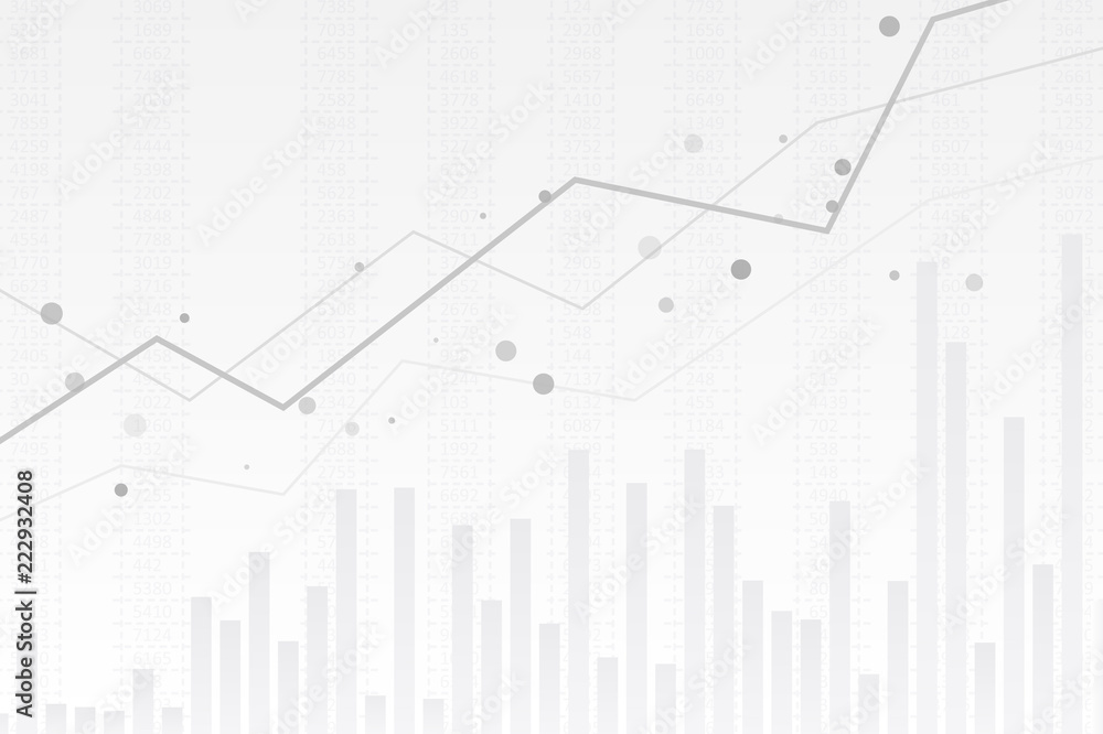 Poster abstract infographics visualization. business chart graph with three lines of increase. futuristic n