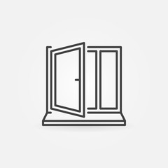 Window with sill vector line concept icon