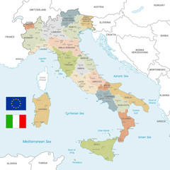 Naklejka premium Colorful Vector Map of Italy