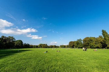 Englischer Garten - People in the English Garden Munich