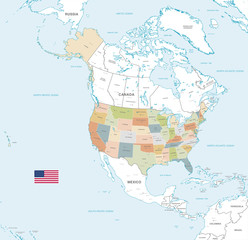 Fototapeta premium Colorful Vector Map of the USA