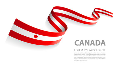 Obraz premium Vector Banner with Canada Flag colors