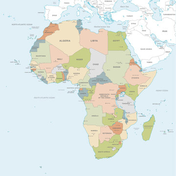 Vector map of Africa Continent