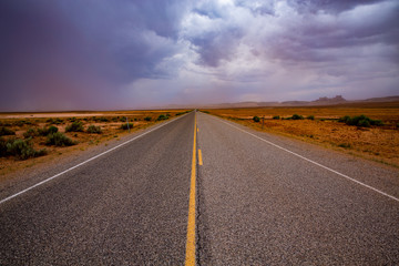 Obraz na płótnie Canvas Monsoon season in Utah, Route 24 in San Rafael Desert, USA