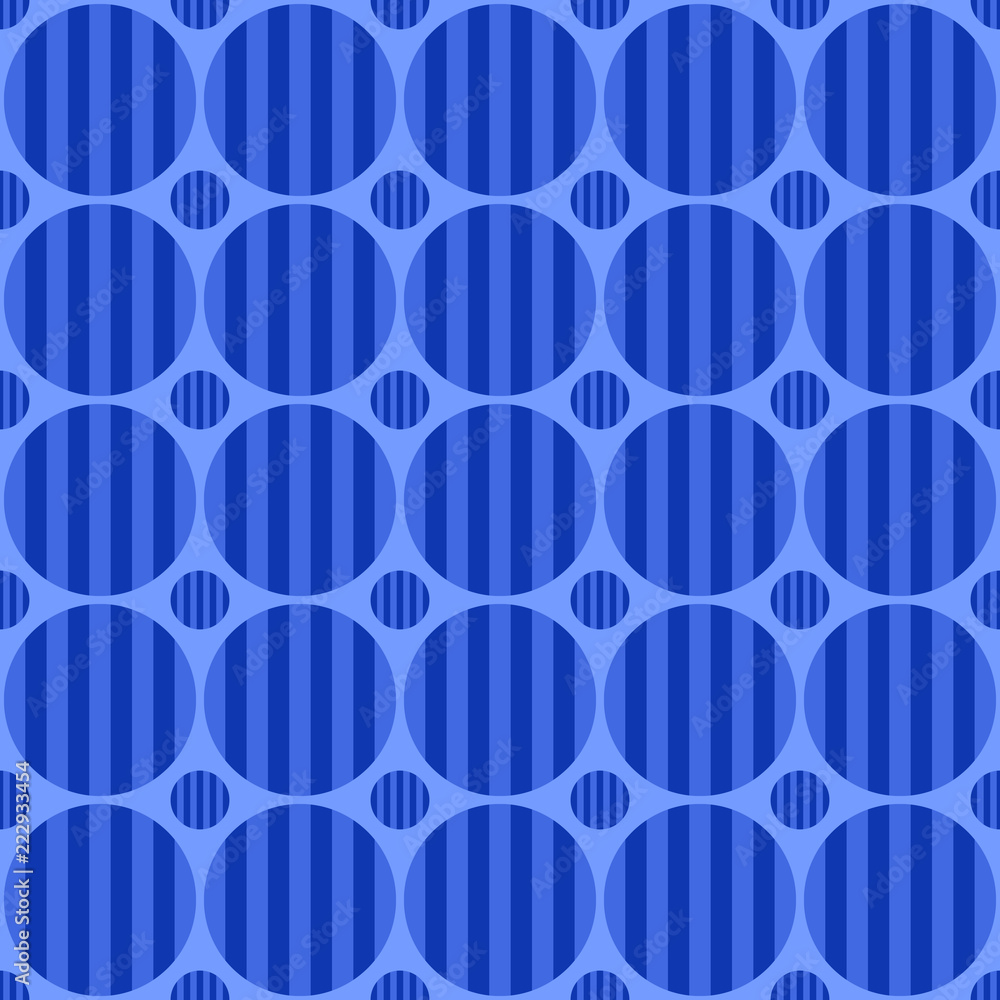 Poster blue abstract seamless circle pattern background - vector graphic