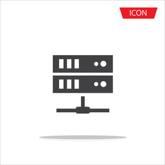 Computer server vector icon, server symbols isolated on white background.