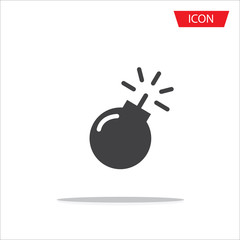 Bomb icon vector isolated on white background.