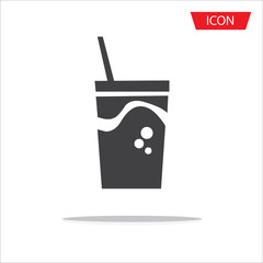 Fast Food icon vector, Plastic glass icon isolated on white background.
