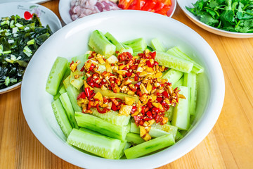 Delicious cold salad - cold cucumber