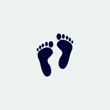 footprint icon, vector illustration. flat icon