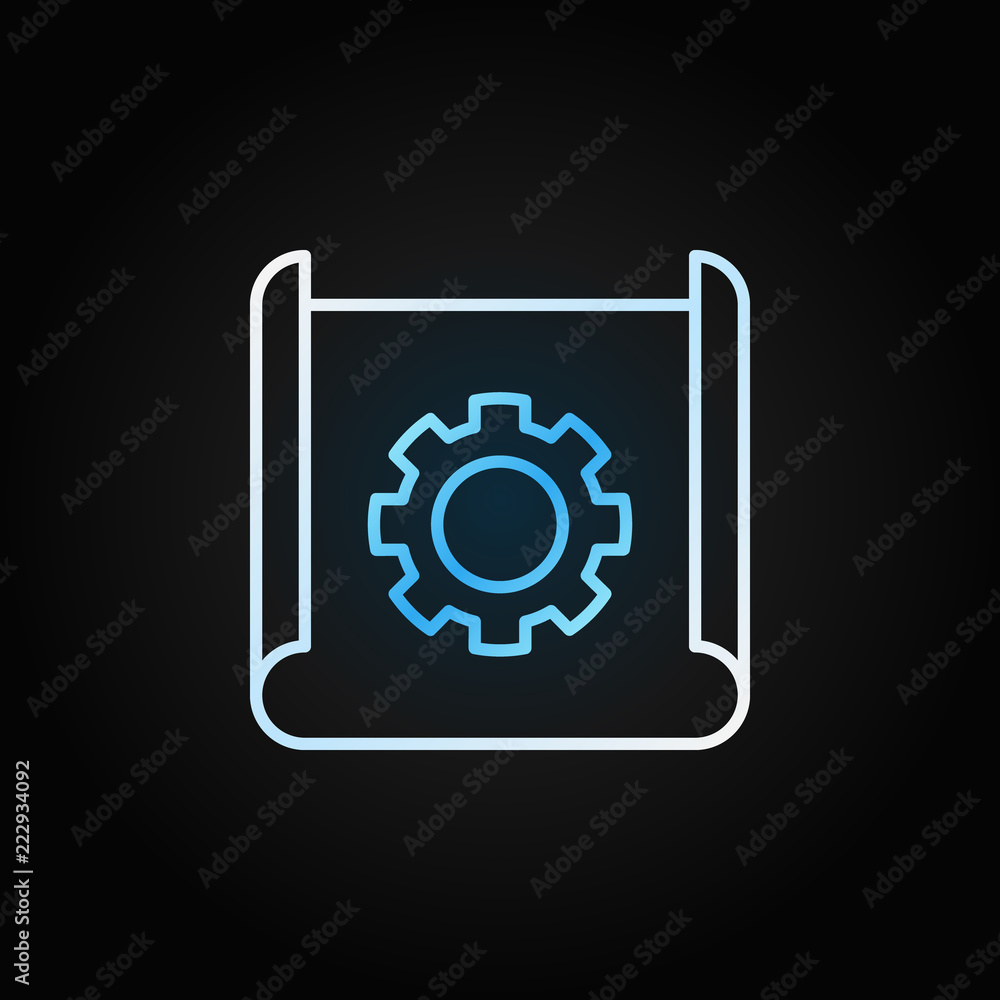 Aufkleber technical documentation thin line creative vector icon