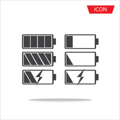 Battery vector icon,battery icon set vector isolated on white background.