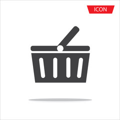 Basket icon vector or shopping symbol isolated on white background.