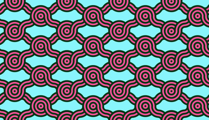 asian style lattice grid seamless pattern in pink and blue