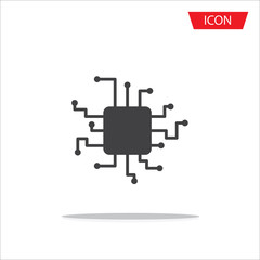 CPU icon vector, central processing unit icon vector isolated on white background.