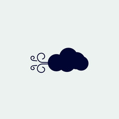 wind cloud icon, vector illustration. flat icon