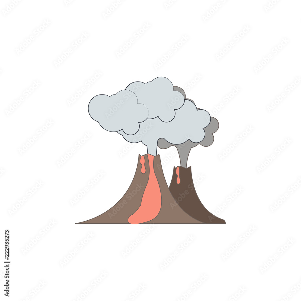 Aufkleber vulcan cartoon icon. element of jurassic period icon for mobile concept and web apps. color cartoon 