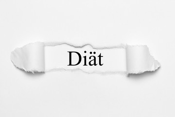 Diät auf weißen gerissenen Papier