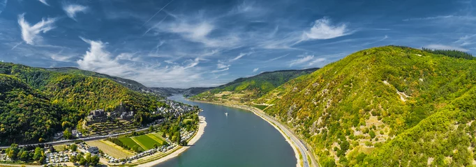 Plexiglas foto achterwand Luftbild Oberes Mittelrheintal © Mathias Weil