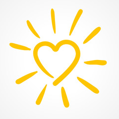 picto soleil forme coeur