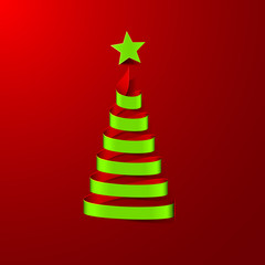 Merry Christmas with abstract Christmas tree. Merry Christmas and happy new year greeting card vector design.