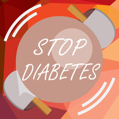 Writing note showing Stop Diabetes. Business photo showcasing Blood Sugar Level is higher than normal Inject Insulin.