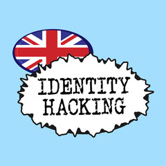 Obraz premium Word writing text Identity Hacking. Business concept for criminal that steal your personal information using malware.