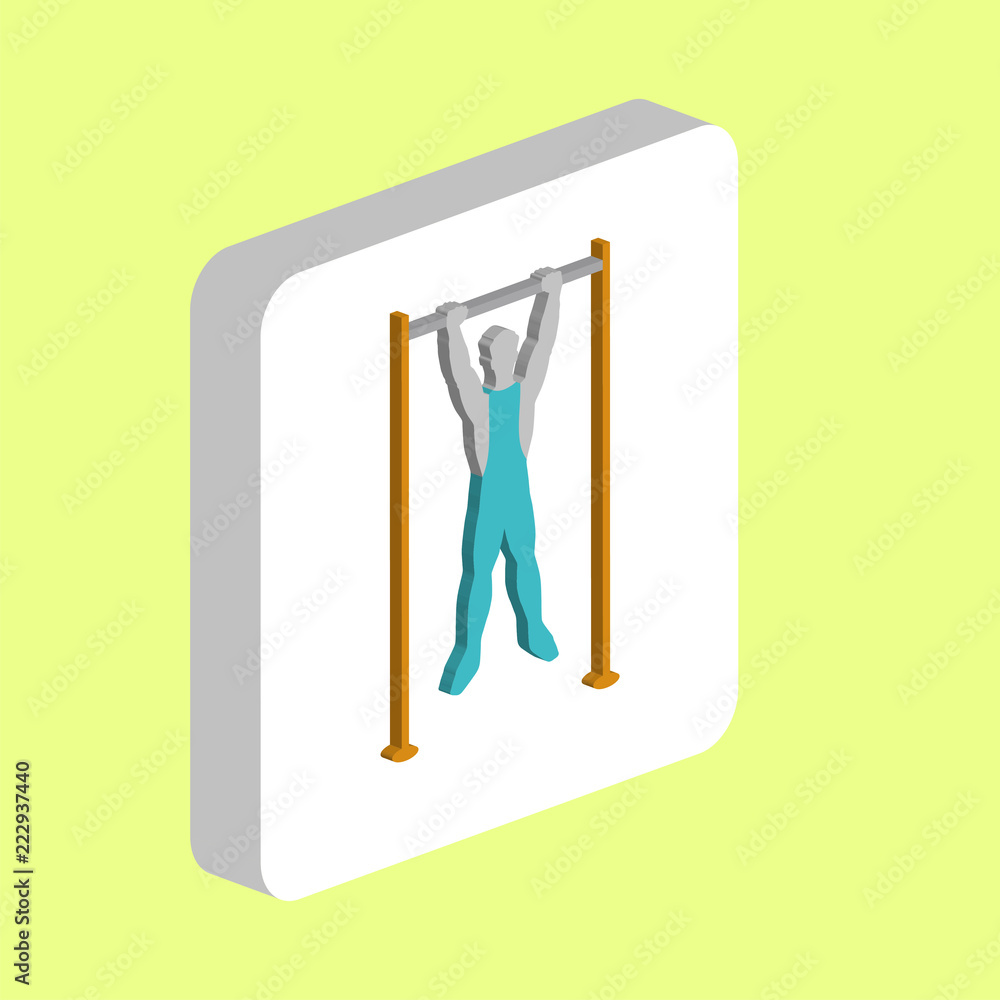 Poster Athlete, Training Simple vector icon. Illustration symbol design template for web mobile UI element. Perfect color isometric pictogram on 3d white square. Athlete icons for your business project