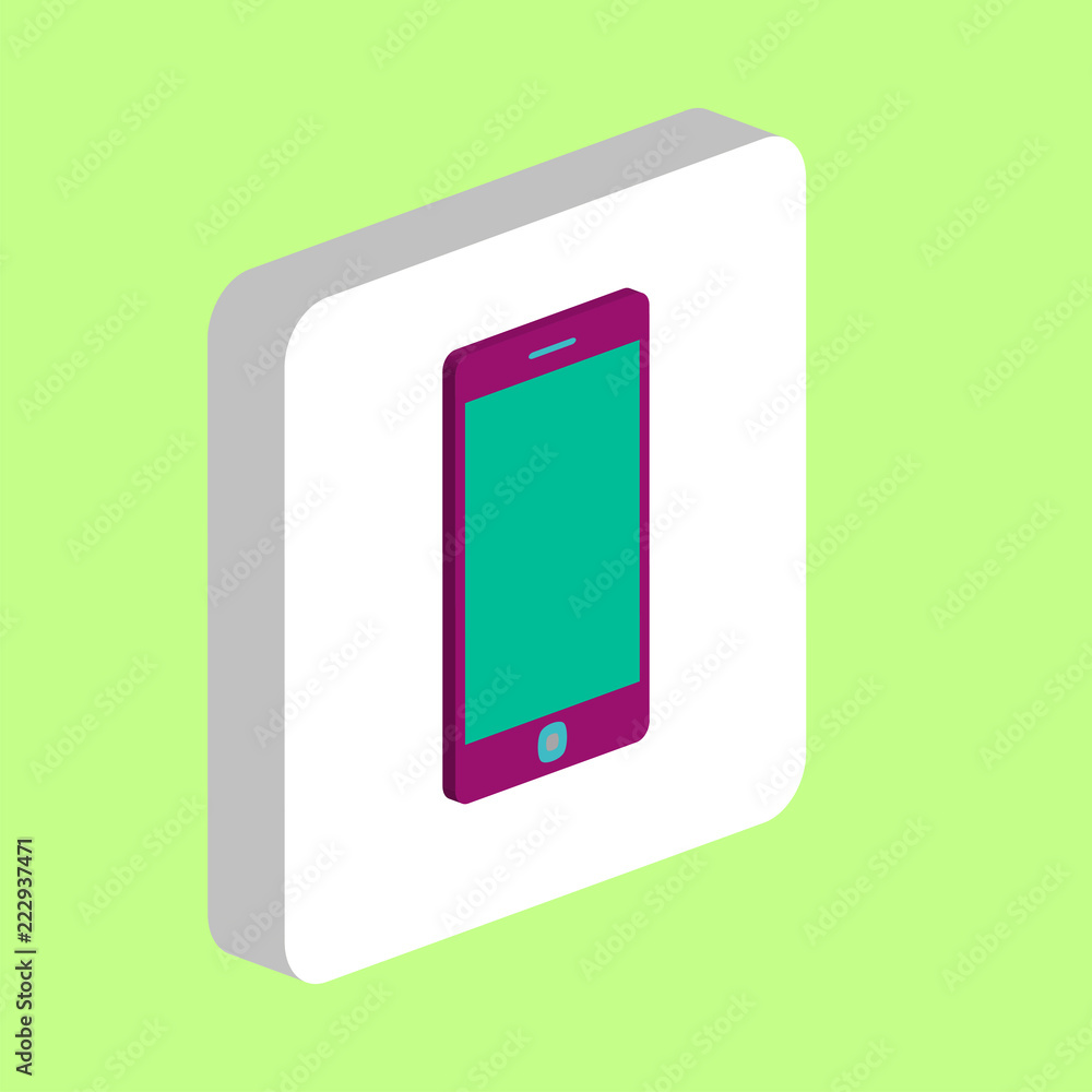 Poster touch phone, smartphone simple vector icon. illustration symbol design template for web mobile ui el